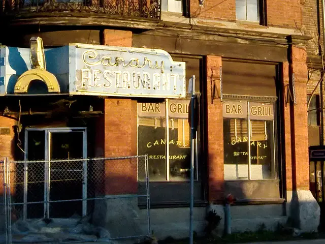 Exterior of the building that housed the former Canary restaurant at Front and Cherry Streets in Toronto.