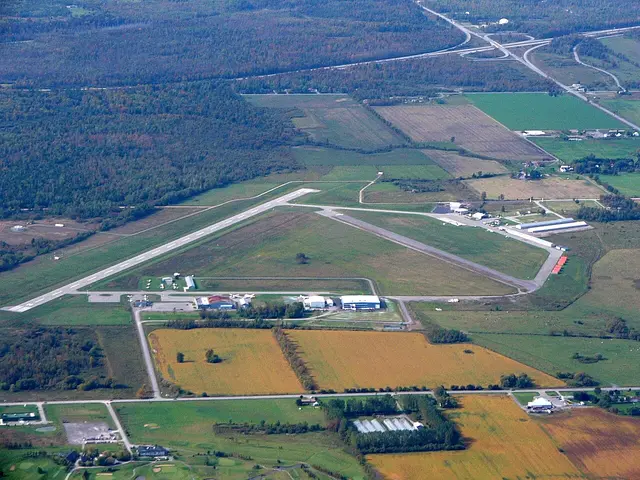 Vue aérienne de l'aéroport de Carp.