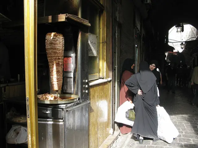 A shawarma and kebab stand in central Aleppo, Syria.
