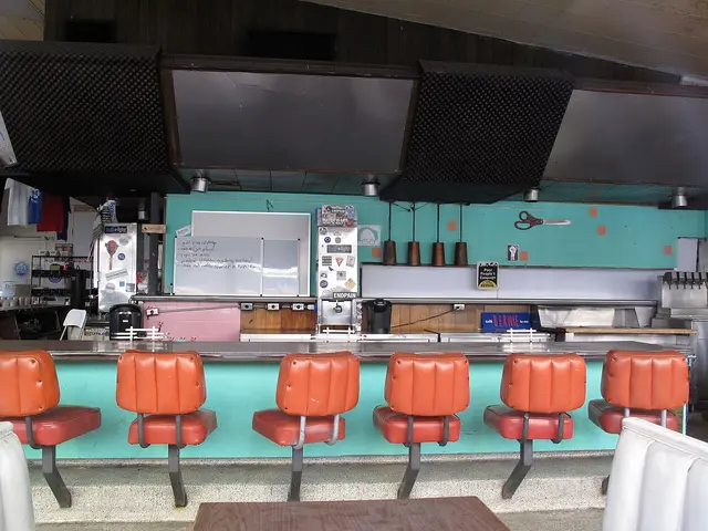 Interior of Johnie's Coffee Shop in Los Angeles.