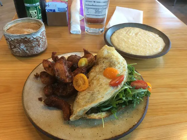 A hearty breakfast plate at the Bearcat Cafe in New Orleans.