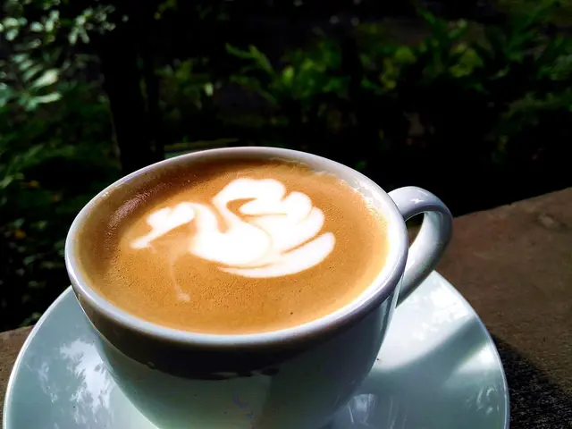 A cup of coffee with latte art.