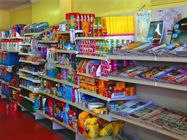 Interior of a Cope convenience store in Ireland with shelves of packaged food and household items.