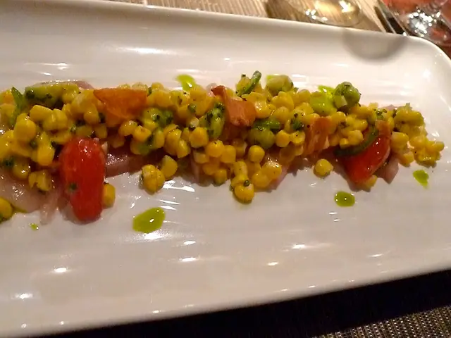 A dinner plate served at a New Orleans restaurant table.