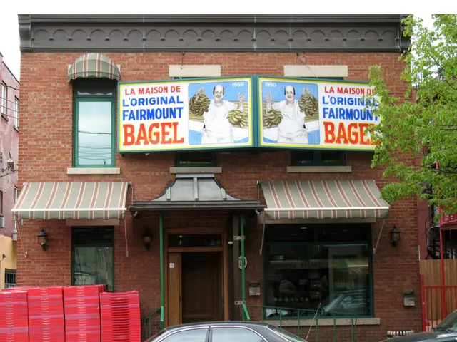 The storefront of a bagel bakery in Montreal.