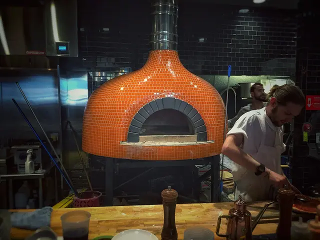 A wood-fired pizza oven at a restaurant in Omaha, Nebraska.