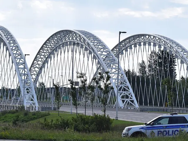The Vimy Memorial Bridge over the Rideau River in Ottawa.