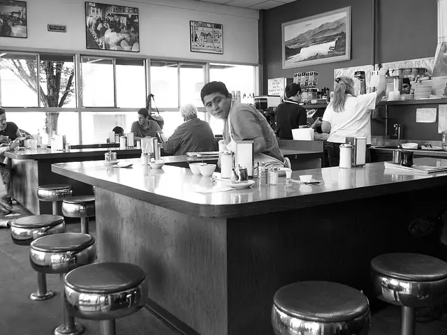 Interior of Fullers Coffee Shop in Portland, Oregon.