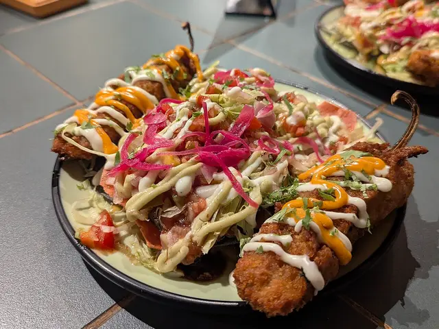 A plate of Mexican food.