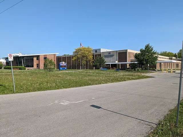 The brick exterior of Sir Winston Secondary School, a Canadian high school building