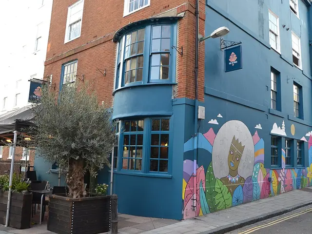 Exterior of a pub named The Actors following refurbishment.