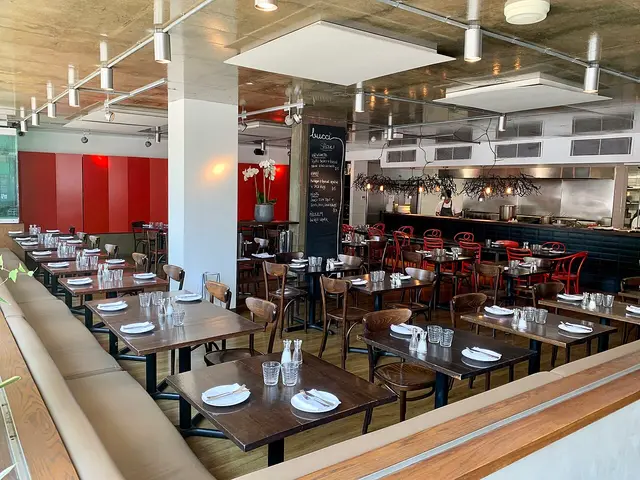 Interior dining room of Bucci Restaurant in Brisbane, Australia.