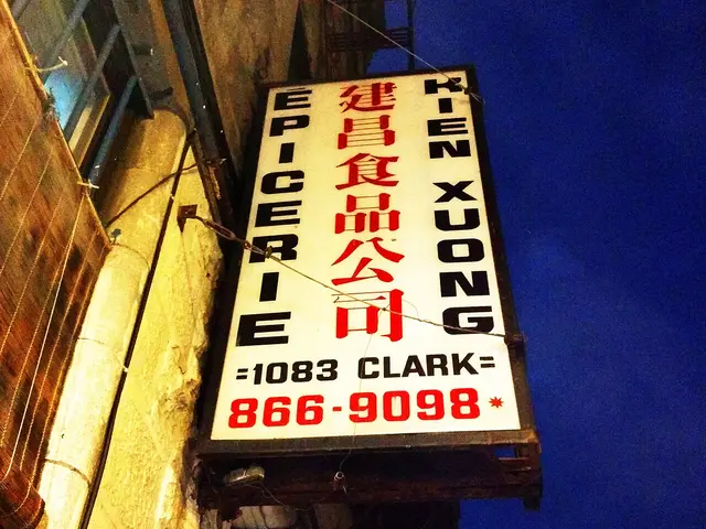 Storefront of Épicerie Kien Xuong, a Chinese grocery store on Saint-Laurent Boulevard in Montreal, Quebec.