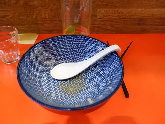 A bowl of ramen served at a Japanese ramen restaurant.