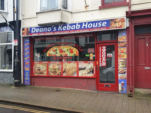 Exterior of an independent kebab house takeaway.