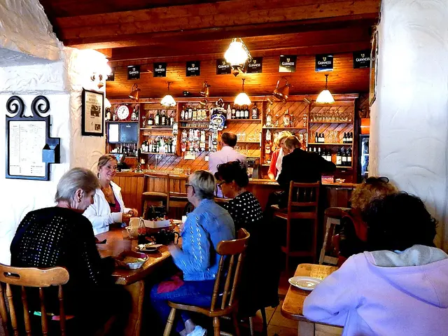 Interior of Monk's Seafood Pub and Restaurant in Ballyvaghan, County Clare, Ireland.