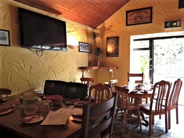 The dining area of Monk's Pub and Restaurant in Ballyvaghan, County Clare, Ireland.