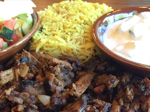 A lamb shawarma plate.