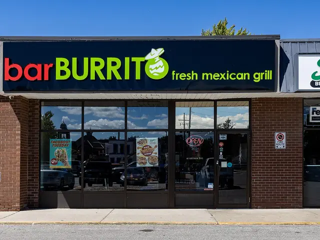 The storefront of a barBURRITO restaurant location in Ontario, Canada.