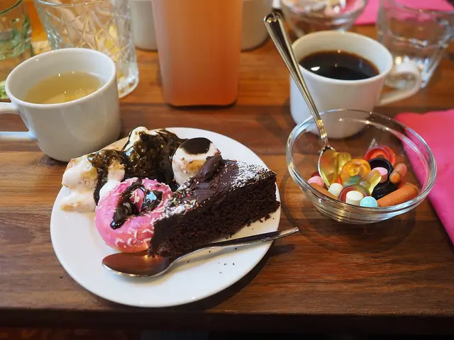 A plate of dessert served at a restaurant brunch.