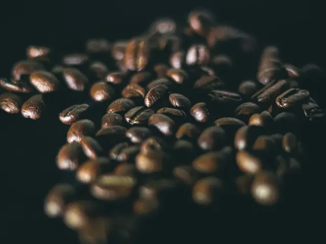 Close-up of roasted coffee beans.