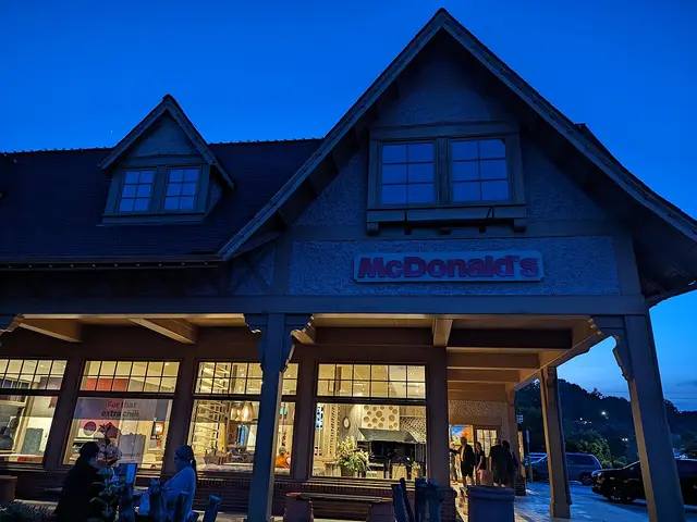 The exterior of a McDonald's restaurant.