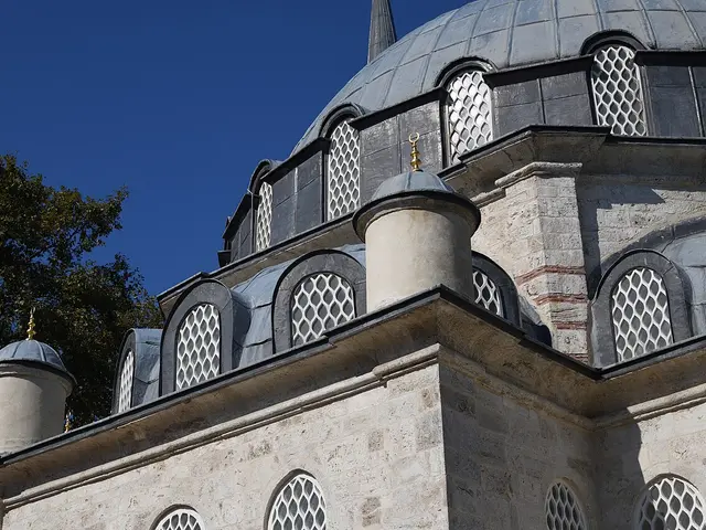 The dome and roof of a mosque