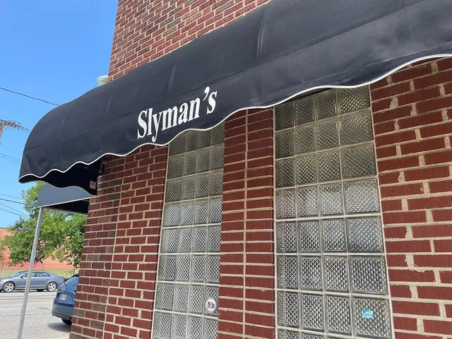 Facade and awning of Slyman's Restaurant on East 31st Street in Cleveland, Ohio.