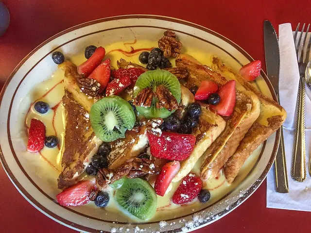 A plate of custard French toast at a diner in Pawtucket, Rhode Island.
