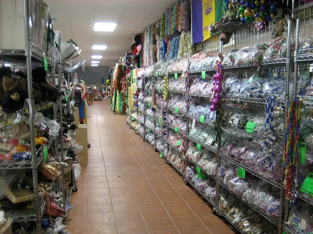 Interior of a corner grocery store in the Marigny neighborhood of New Orleans, with a loft storage area above the shelves.