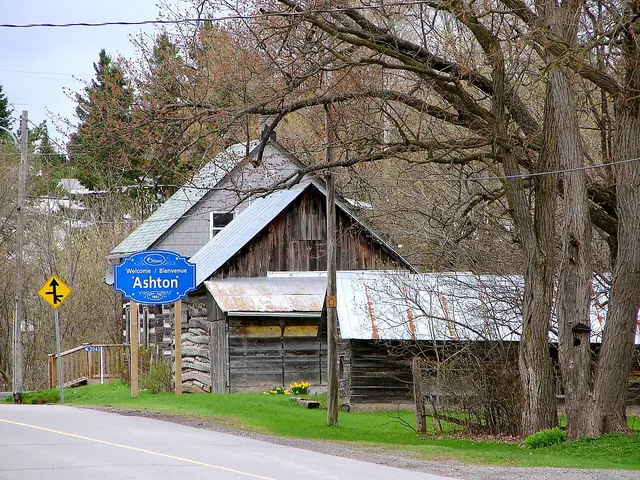 The village of Ashton, on the boundary of the City of Ottawa and Lanark County.