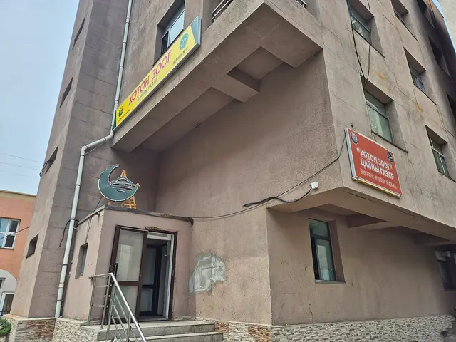Storefront of Khoton Food Halal in Sukhbaatar, Ulaanbaatar, Mongolia.