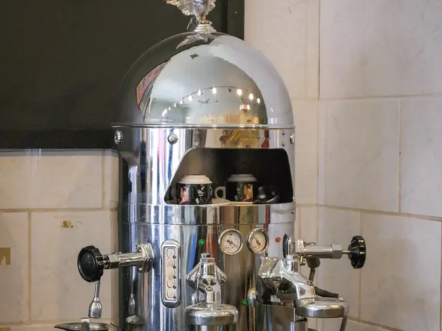 An espresso machine at a cafe in San Diego, California.