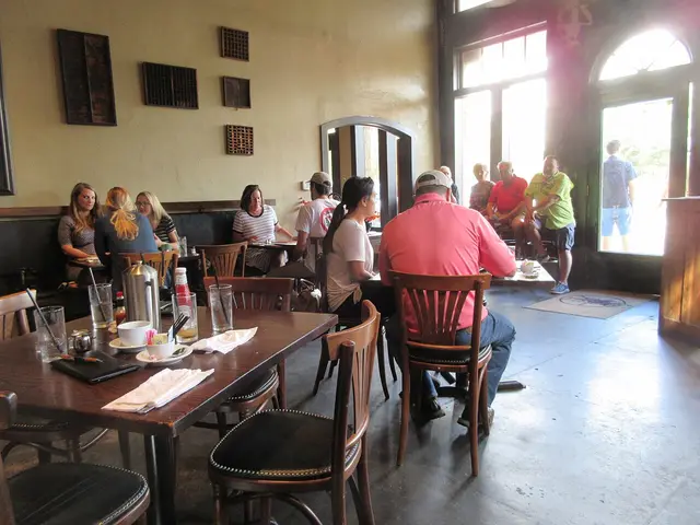 Sunday brunch table setting at a restaurant in Lafayette, Louisiana.