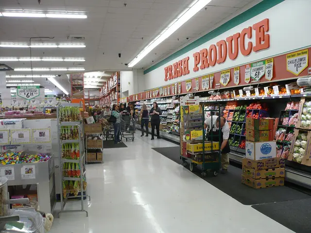 Fresh produce section at a WinCo grocery store in Eureka, California.