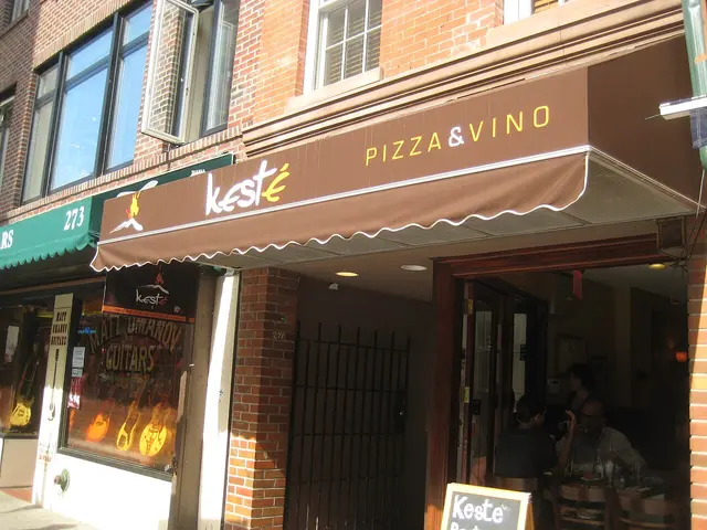 Street-level storefront of Kesté Pizza & Vino restaurant.