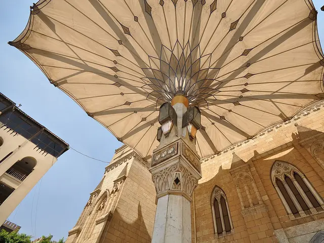 The canopy over a mosque courtyard fountain
