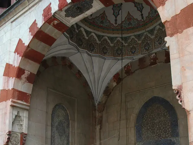 The porch entrance of a historic mosque