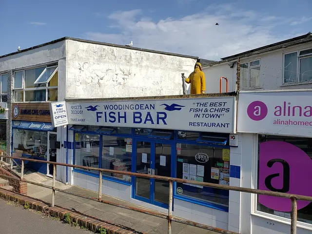 Exterior of a neighbourhood fish bar takeaway shop.