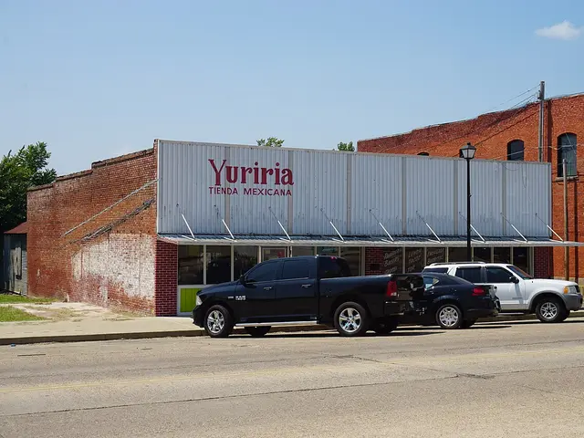 Storefront of Yuriria Tienda Mexicana, a Mexican grocery store, in Idabel, Oklahoma.
