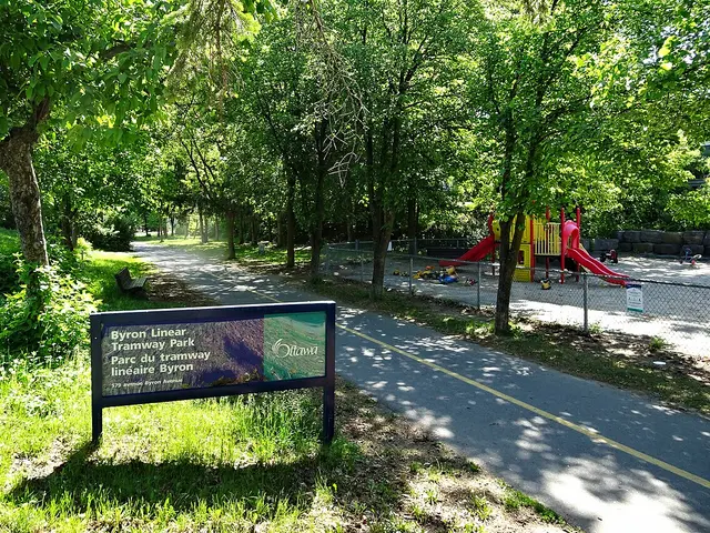 Byron Linear Tramway Park, Ottawa, following the route of a former streetcar line