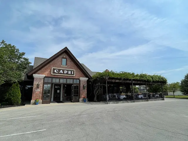 Exterior of an Italian restaurant in Indianapolis, Indiana.