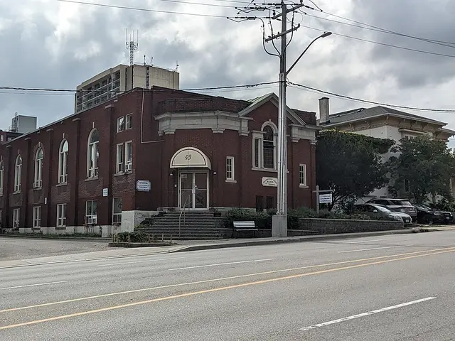 A Pentecostal church building in Kitchener, Ontario, showing its brick exterior.