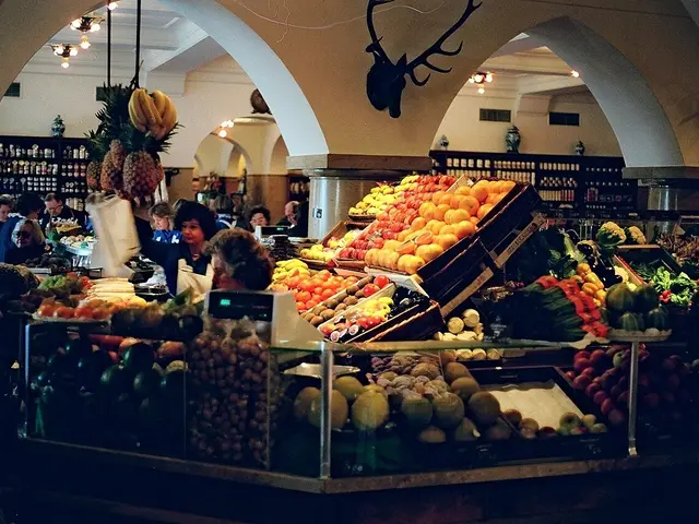 A gourmet food store in Munich, photographed in 1987.