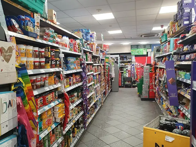 Interior of a Morrisons Daily convenience store showing a different aisle of shelved products.