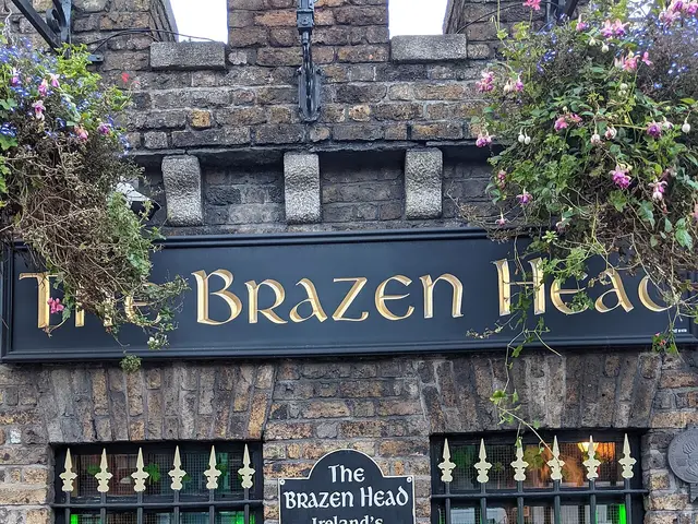 Exterior of The Brazen Head pub in Dublin, Ireland.