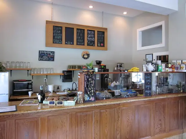 The service counter inside a small restaurant in New Orleans.