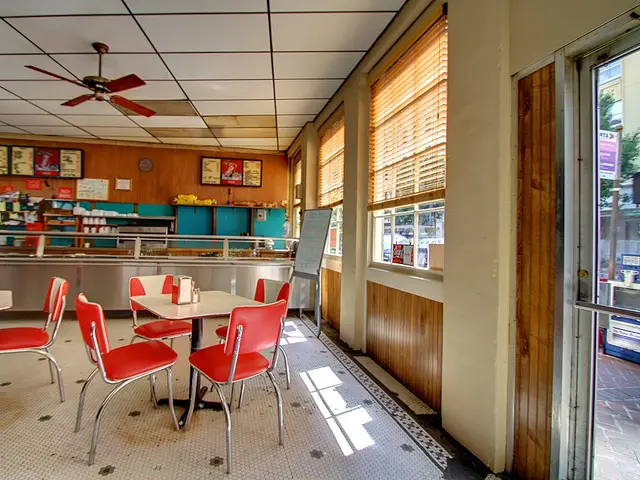 The interior of a retro-style diner in New Orleans.