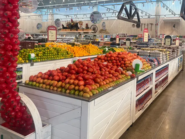 The fruit and vegetable section of a grocery store in Itu, Sao Paulo, Brazil