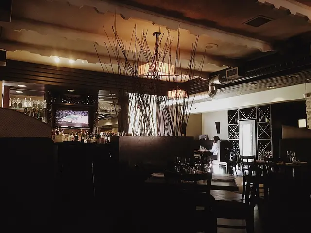 Dining area at a Greek restaurant in Centretown, Ottawa.